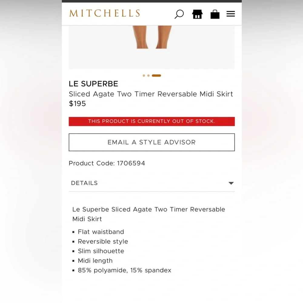 Marble-Print Pencil Skirt in Rust, Cream & Gold - Picture 5 of 7